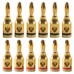 A6520 12 in 1 Car Gold  plated Red and Black 4mm Banana Head Audio Plug