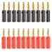 A6546 20 in 1 Car Red and Black Cover Gold  plated 4mm Banana Head Audio Plug