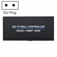 BT100 4K 60Hz 1080P 2 x 2 TV Wall Controller  Plug Type  EU Plug  Black