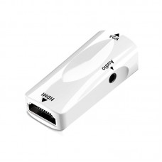 HDMI To VGA Connector Video Adapter With Audio Cable  Color  White Base